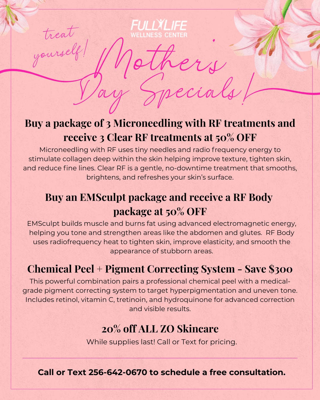 Full Life Wellness Center - 2026 Mothers Day Specials
